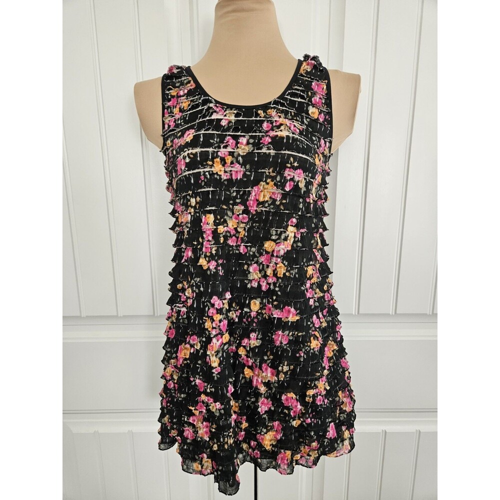 Free People Patra Mini Dress Women's Size XS Floral Sleeveless Ruffle Tiered